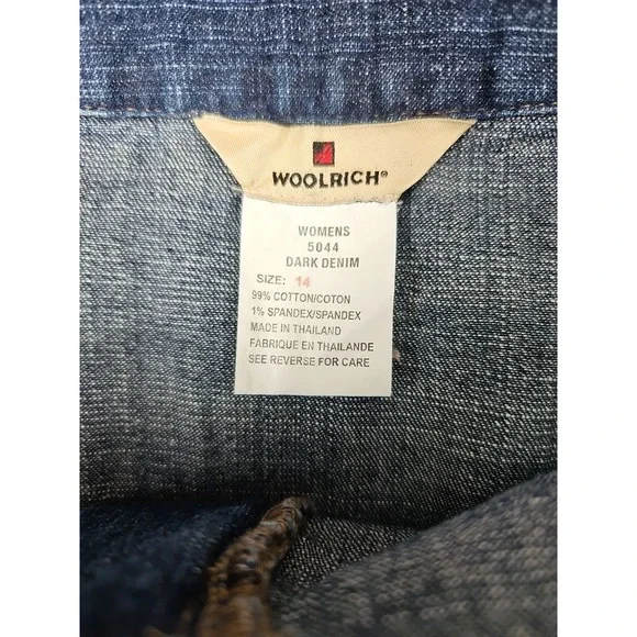 Woolrich Denim Jean Skirt Women's 14 Midi Paneled A-Line Boho Western Festival - Picture 6 of 9